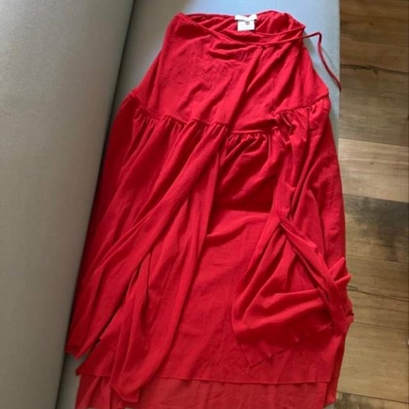 FUZZI  Wrap Red Maxi Skirt Size S - Picture 4 of 11